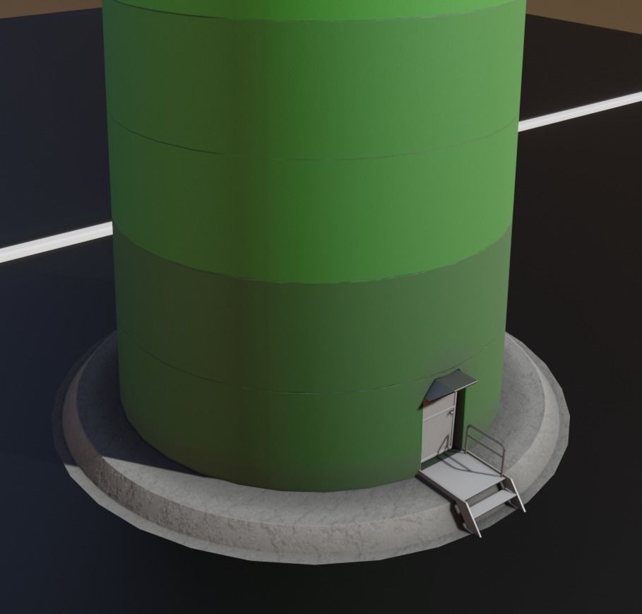 Low-Poly and Animated Wind Turbine 250m Low-poly 3D model_10