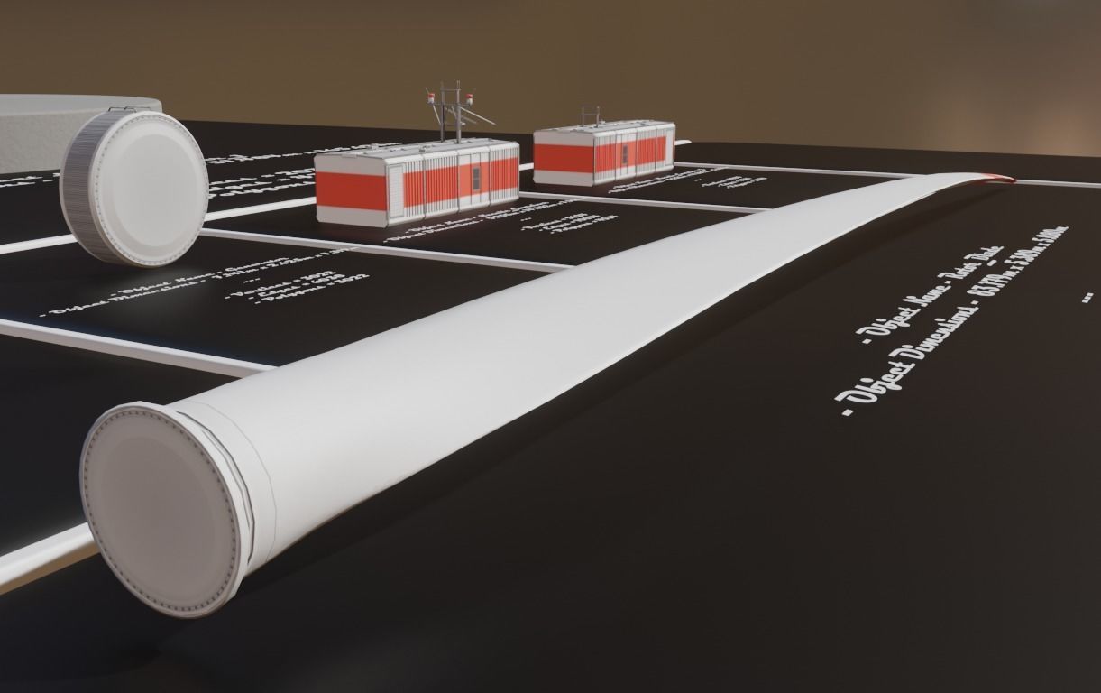 Low-Poly and Animated Wind Turbine 250m Low-poly 3D model_17