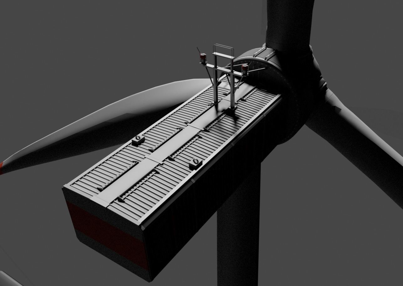 Low-Poly and Animated Wind Turbine 250m Low-poly 3D model_24