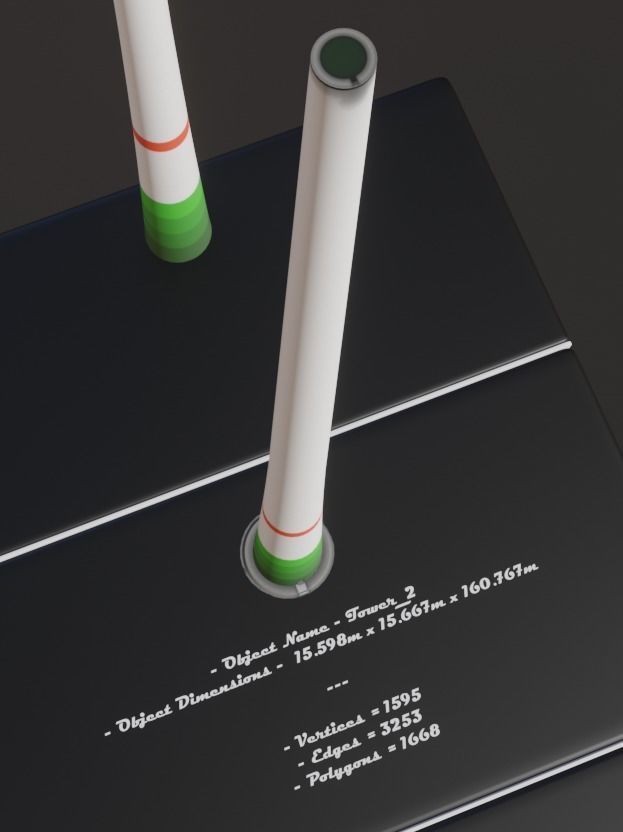 Low-Poly and Animated Wind Turbine 250m Low-poly 3D model_15