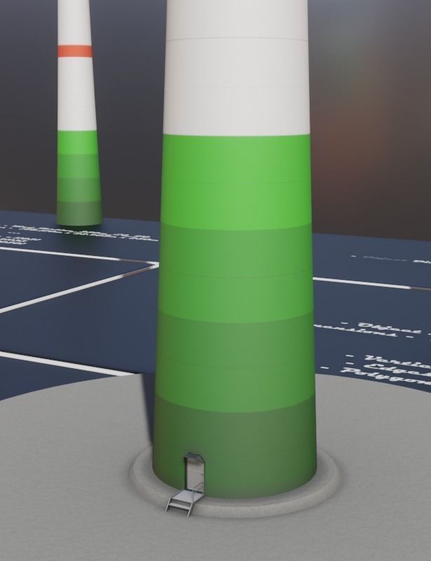 Low-Poly and Animated Wind Turbine 250m Low-poly 3D model_11