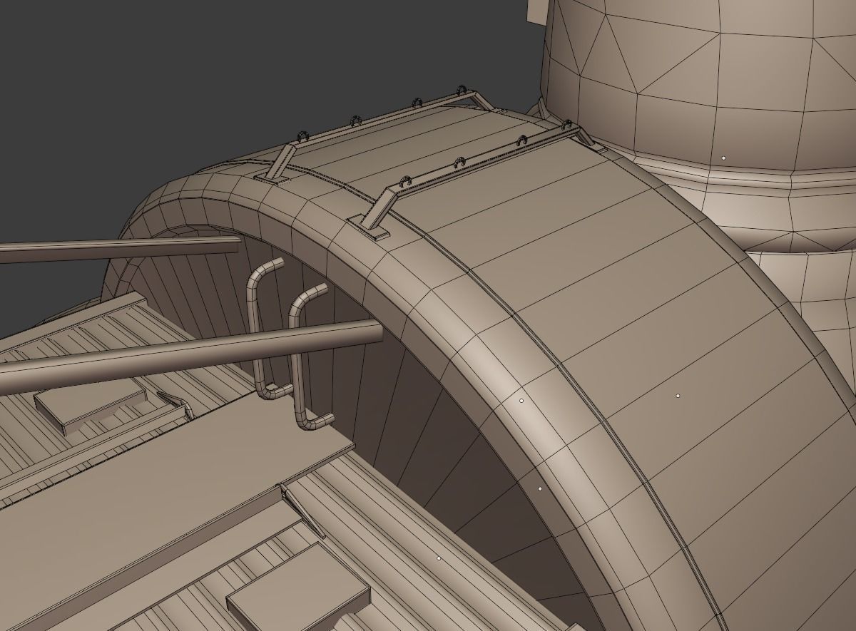 Low-Poly and Animated Wind Turbine 250m Low-poly 3D model_25