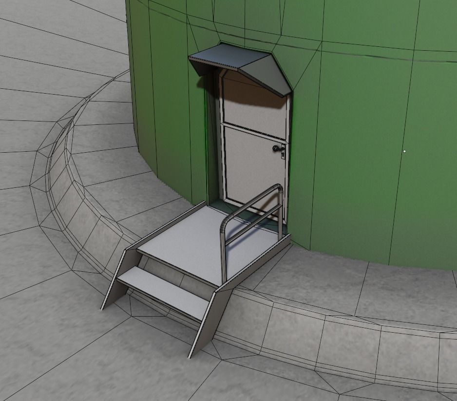 Low-Poly and Animated Wind Turbine 250m Low-poly 3D model_13