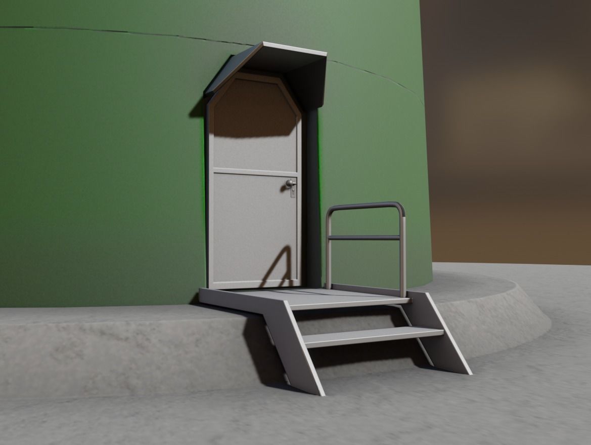 Low-Poly and Animated Wind Turbine 250m Low-poly 3D model_3