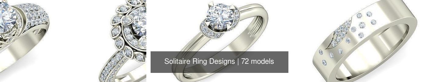  Solitaire Ring Designs 3D Model Collection_7