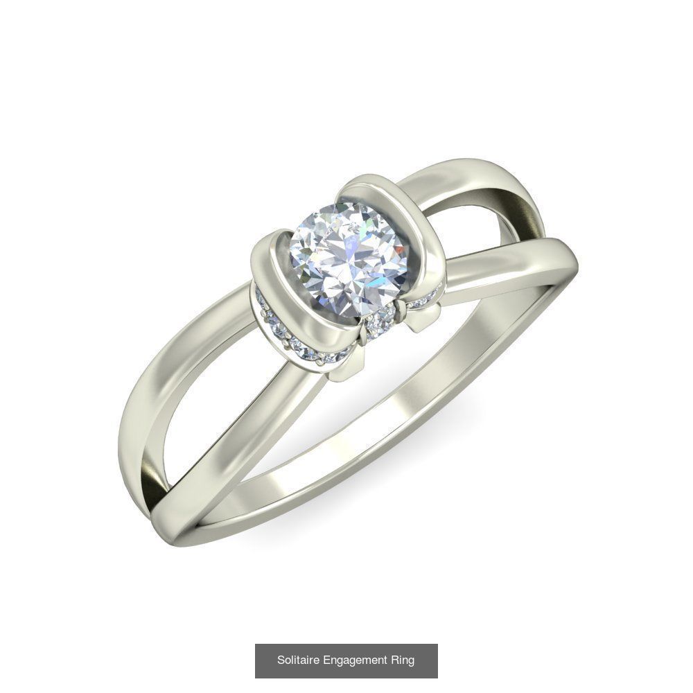  Solitaire Ring Designs 3D Model Collection_14