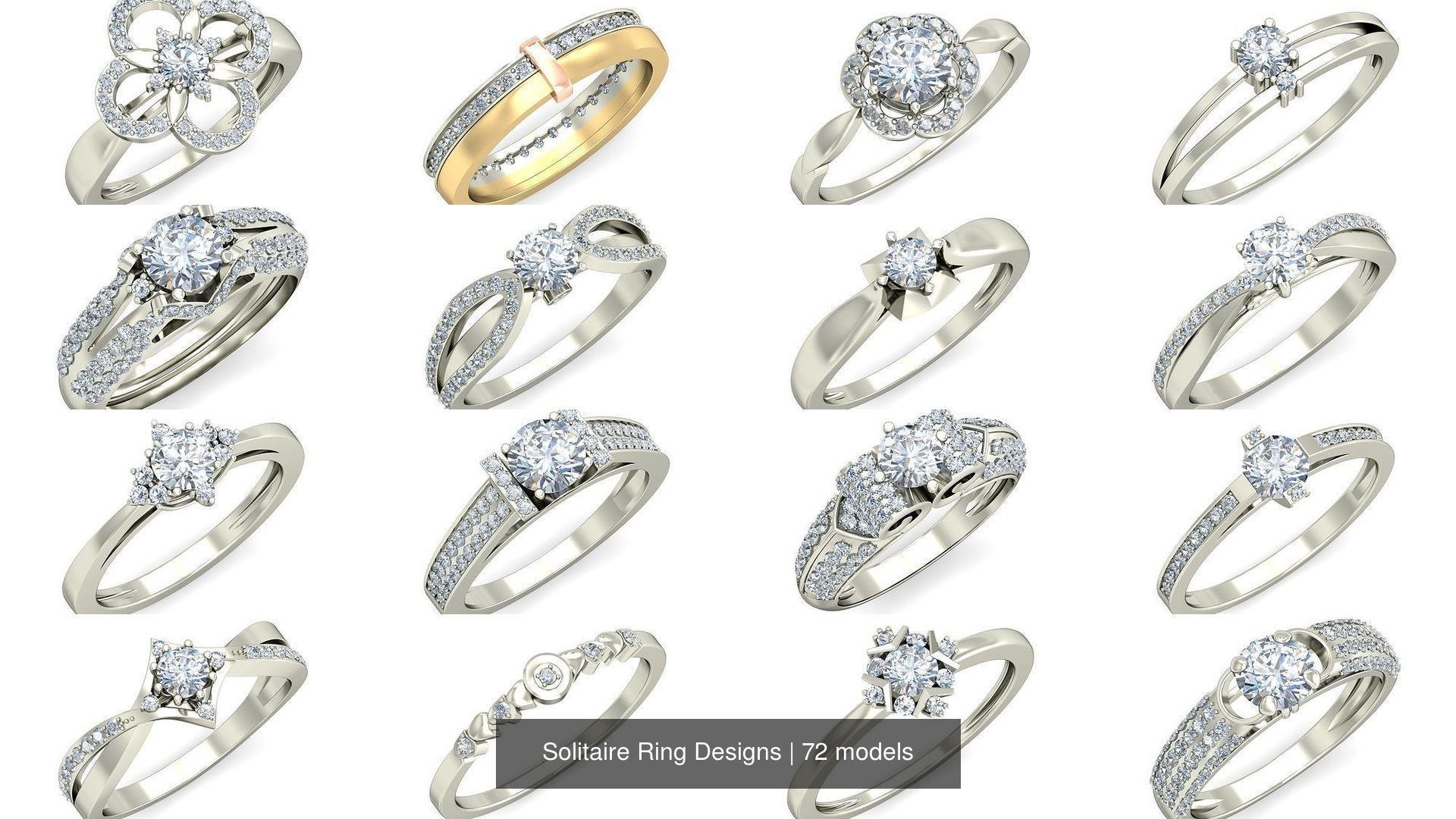  Solitaire Ring Designs 3D Model Collection_5