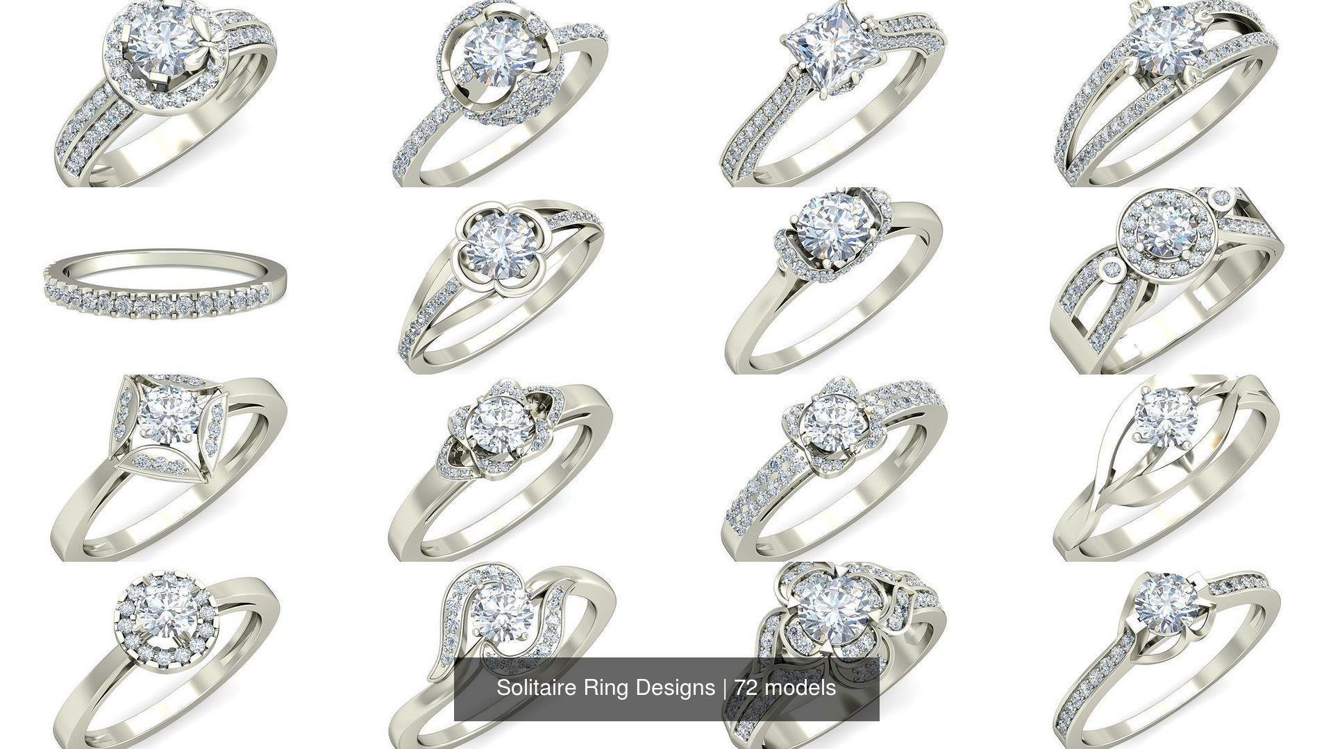  Solitaire Ring Designs 3D Model Collection_2