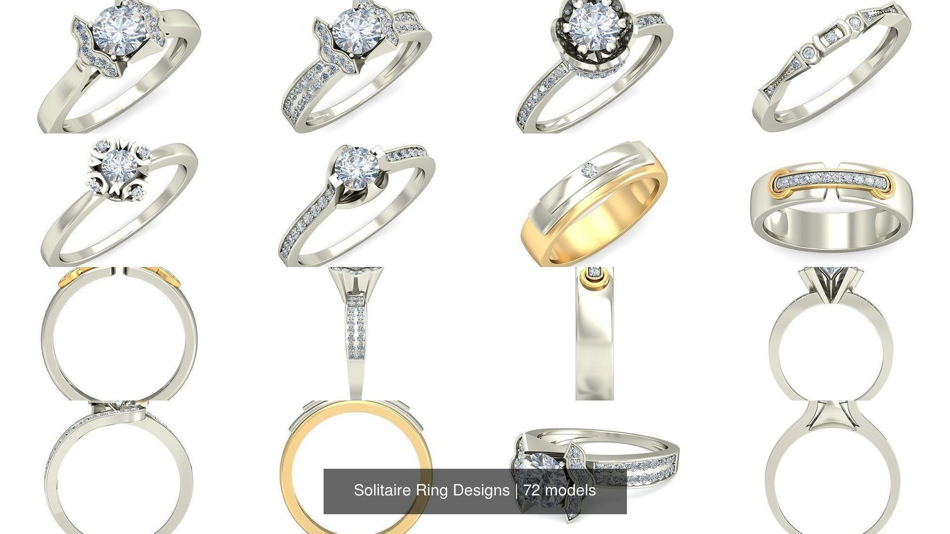  Solitaire Ring Designs 3D Model Collection_6