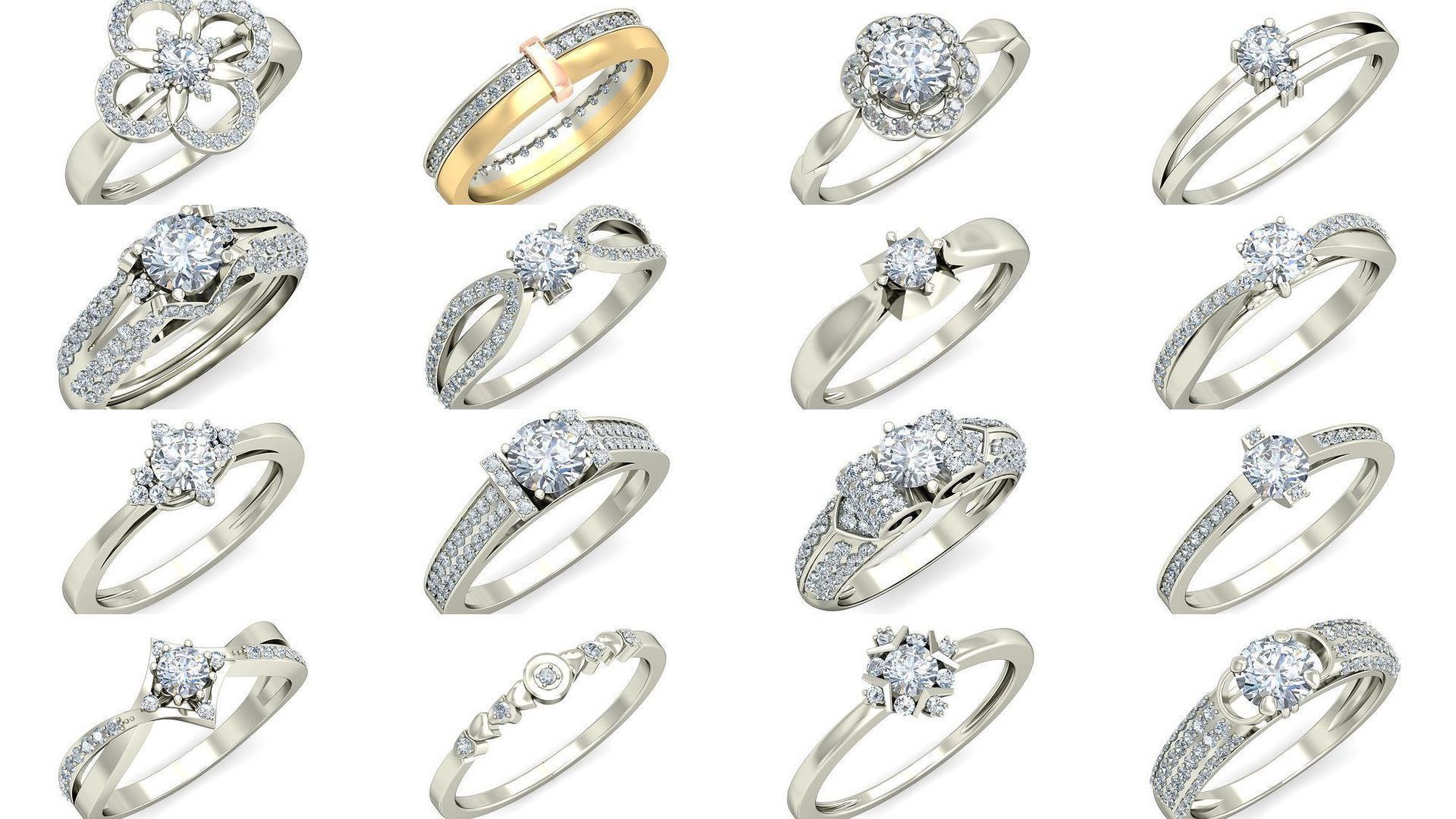  Solitaire Ring Designs 3D Model Collection_4