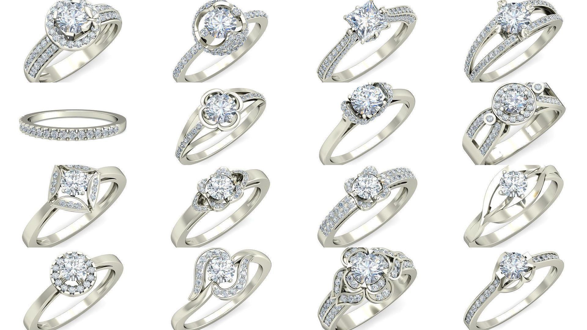  Solitaire Ring Designs 3D Model Collection_1