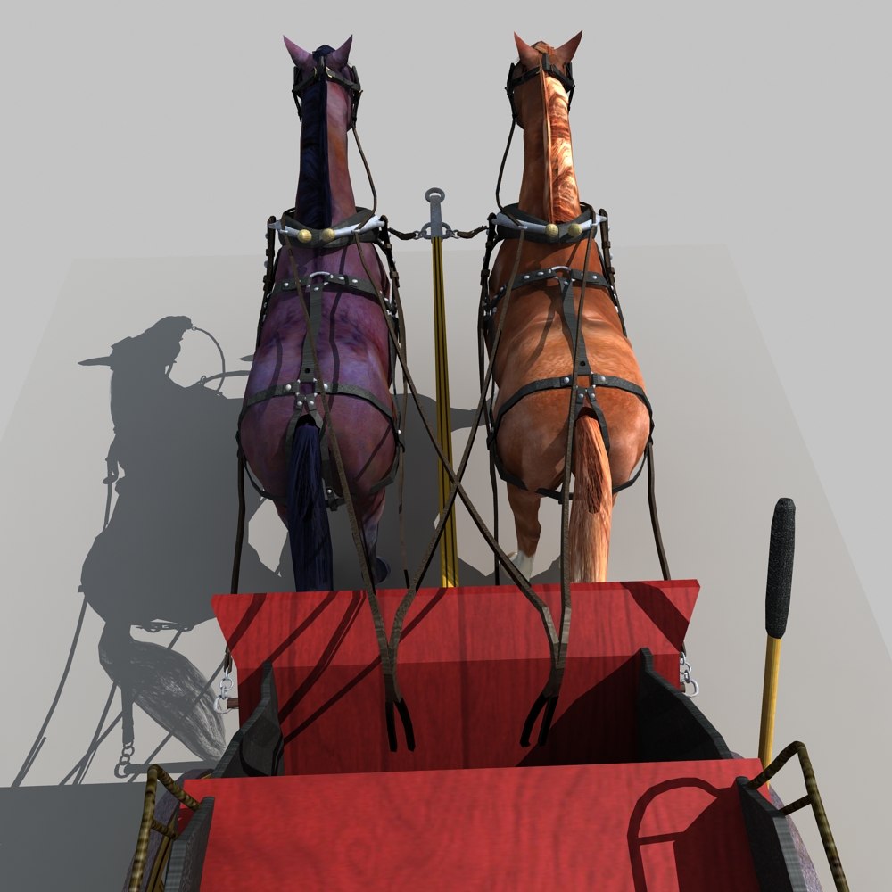 Horse and Carriage 01 3D model_13
