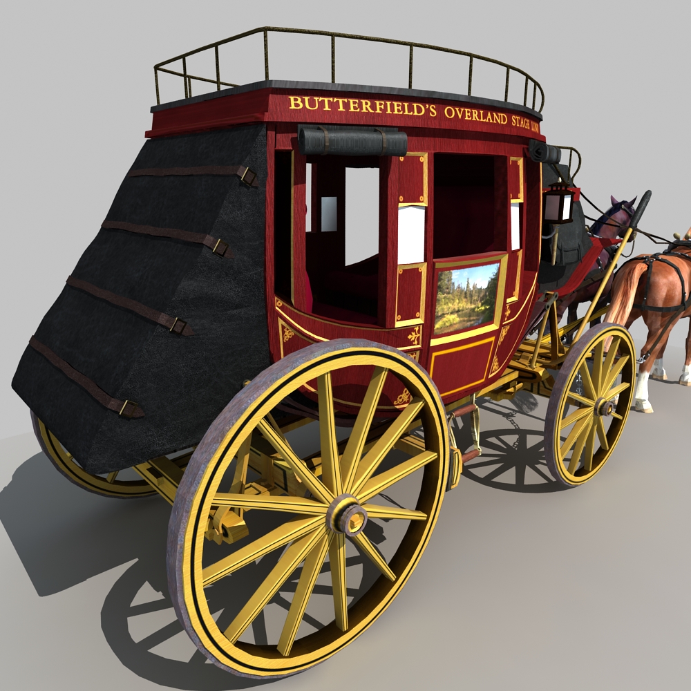 Horse and Carriage 01 3D model_11