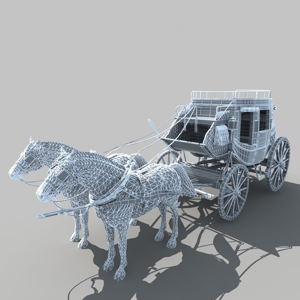 Horse and Carriage 01 3D model_15