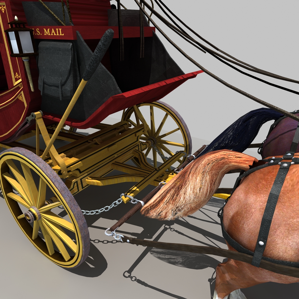 Horse and Carriage 01 3D model_8