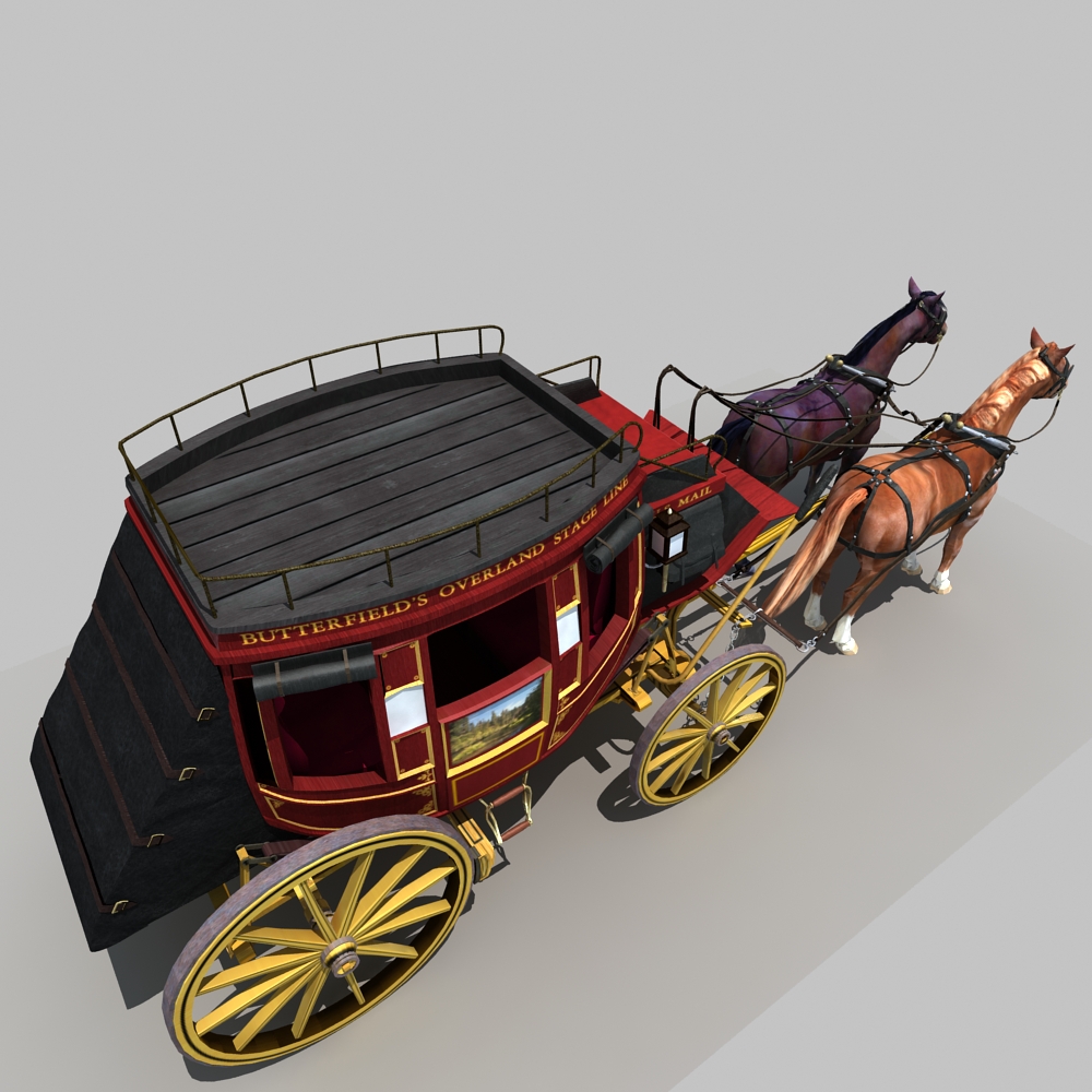 Horse and Carriage 01 3D model_5