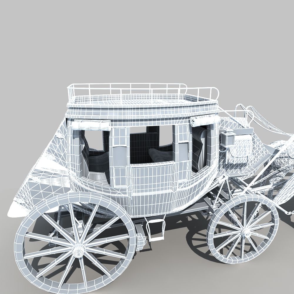 Horse and Carriage 01 3D model_16