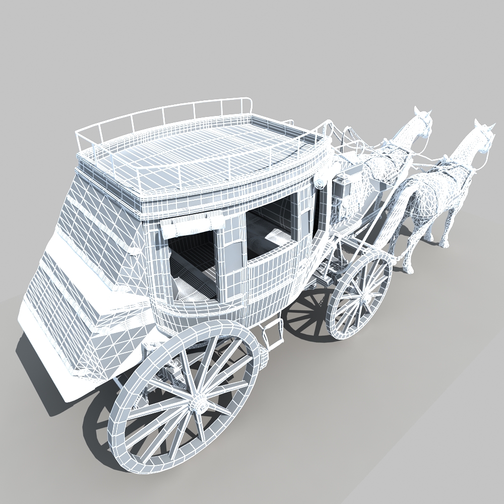 Horse and Carriage 01 3D model_18