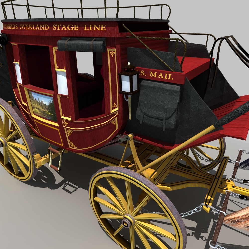 Horse and Carriage 01 3D model_9