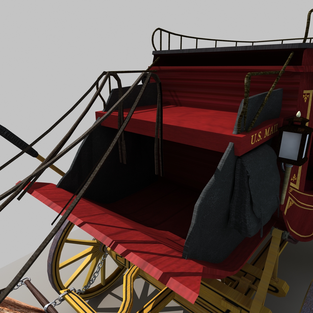 Horse and Carriage 01 3D model_14