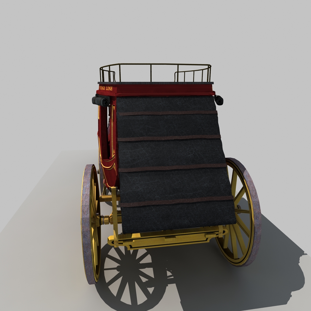 Horse and Carriage 01 3D model_3