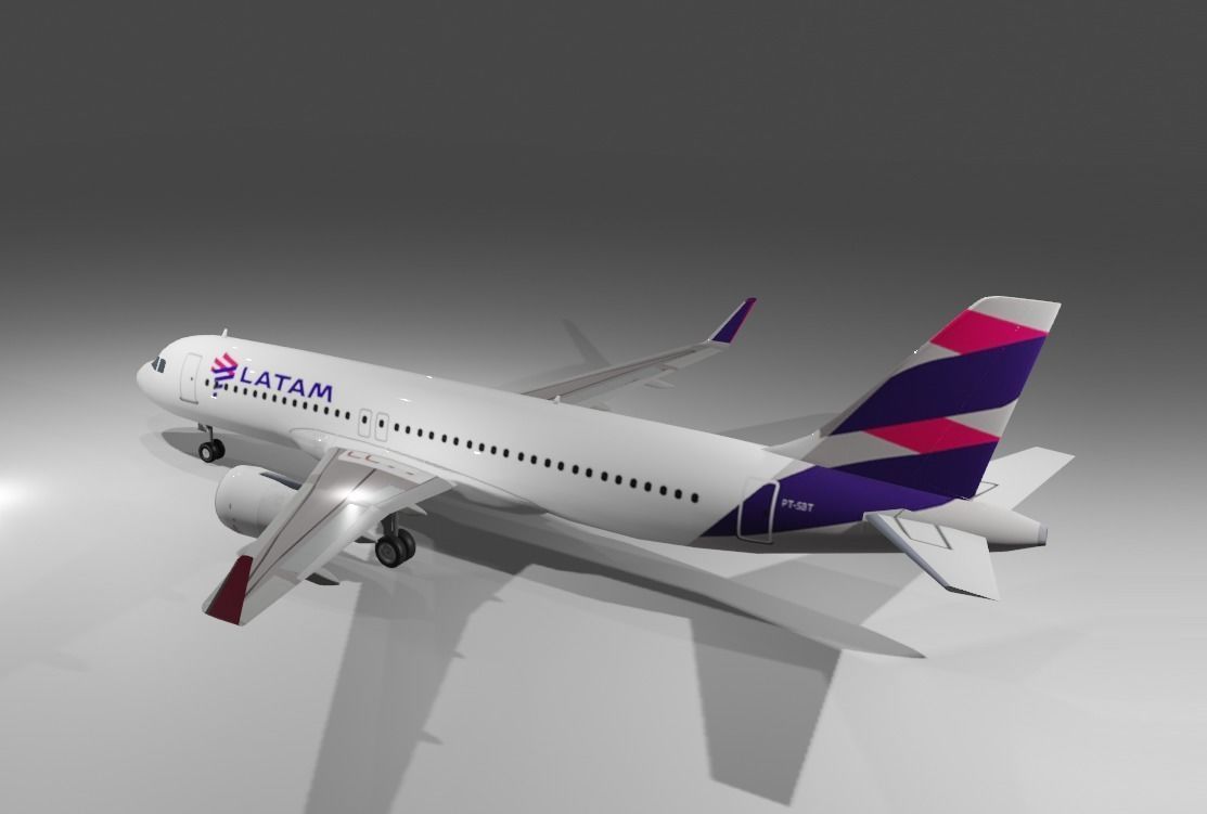 Latam Airbus a320neo 3d model Low-poly 3D model_1