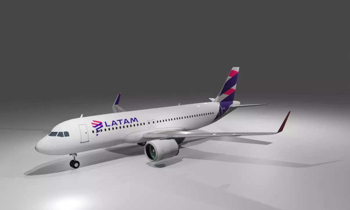 Latam Airbus a320neo 3d model Low-poly 3D model_0