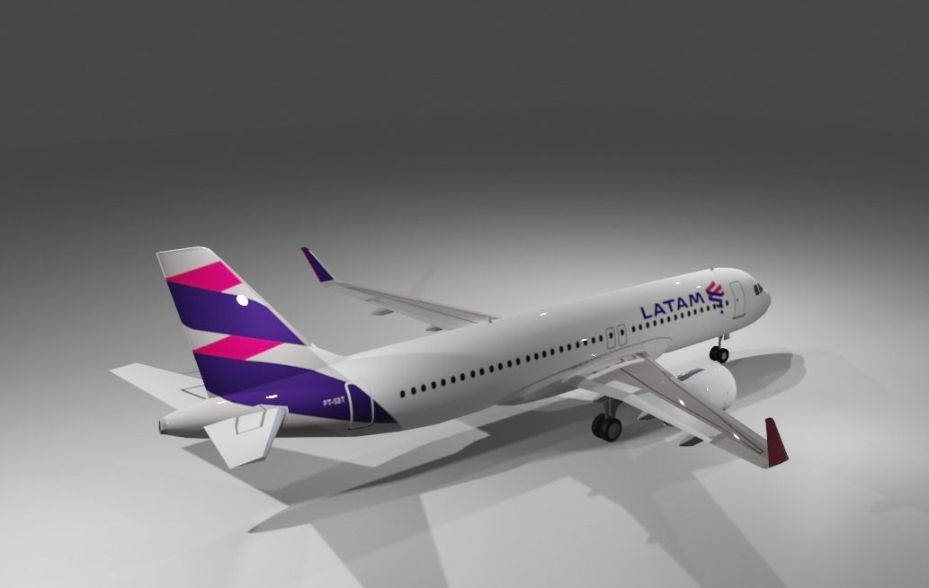 Latam Airbus a320neo 3d model Low-poly 3D model_2