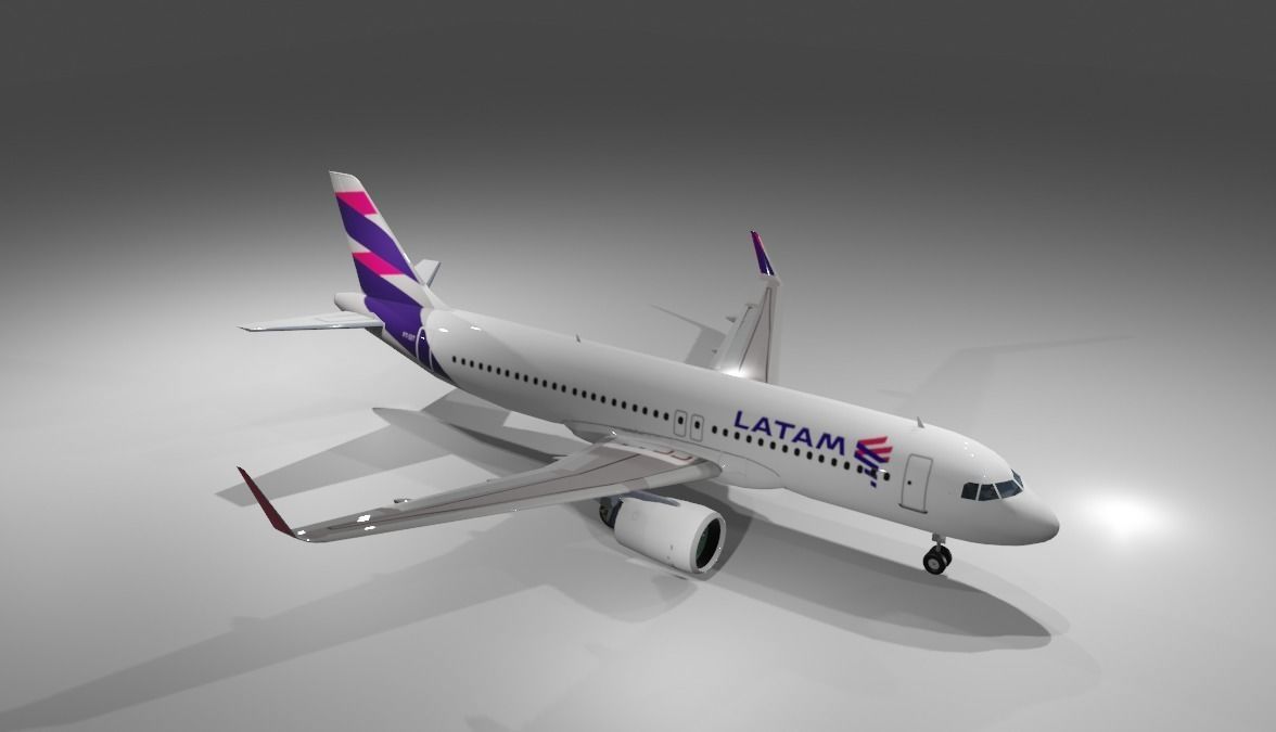 Latam Airbus a320neo 3d model Low-poly 3D model_3