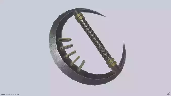 Dark fantasy weapon Low-poly 3D model