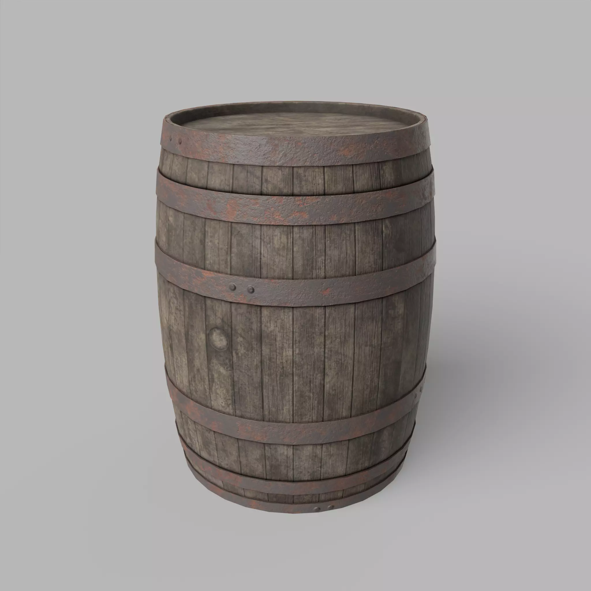 Wooden Barrel Vine Whiskey Gameready Low-poly 3D model