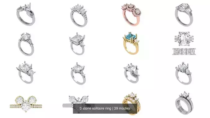 3 stone solitaire ring