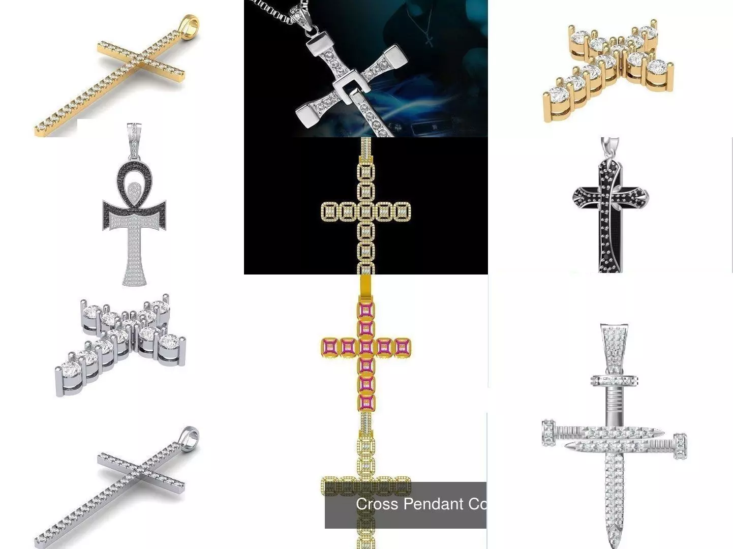 Cross Pendant Collaction 3D Model Collection_0