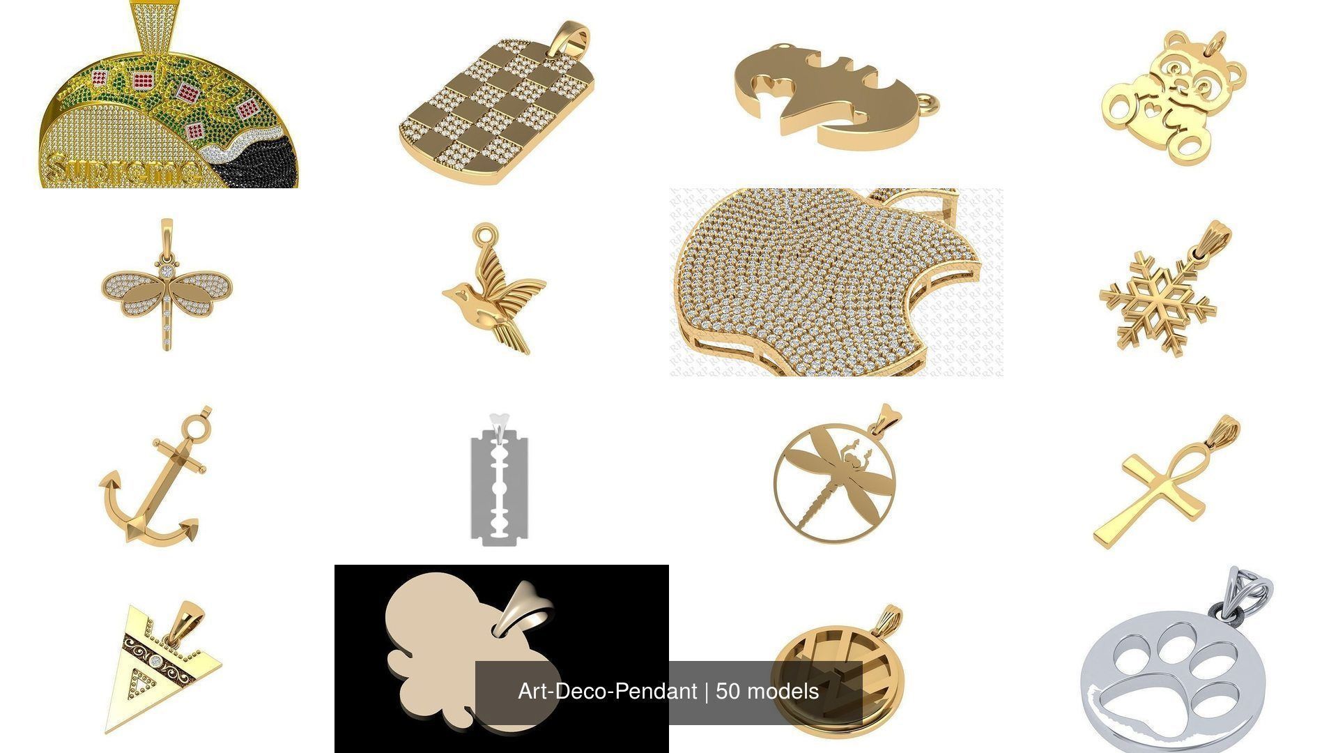 Art-Deco-Pendant 3D Model Collection_2