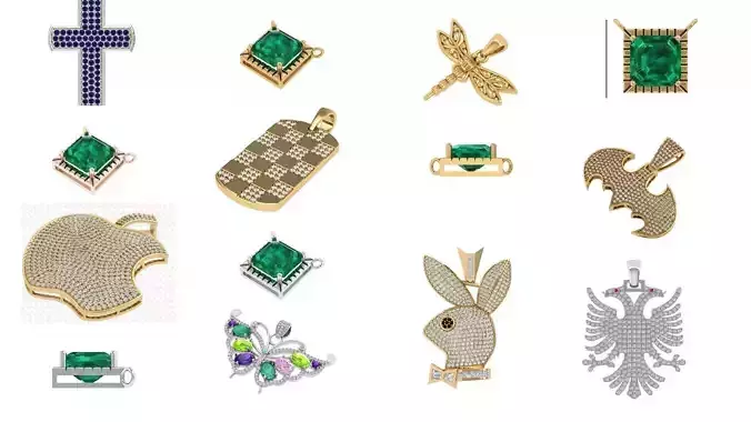 Art-Deco-Pendant 3D Model Collection