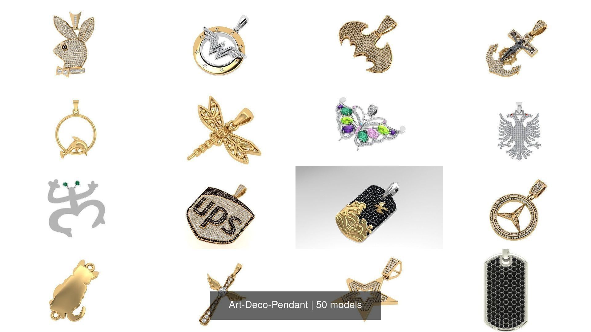 Art-Deco-Pendant 3D Model Collection_4