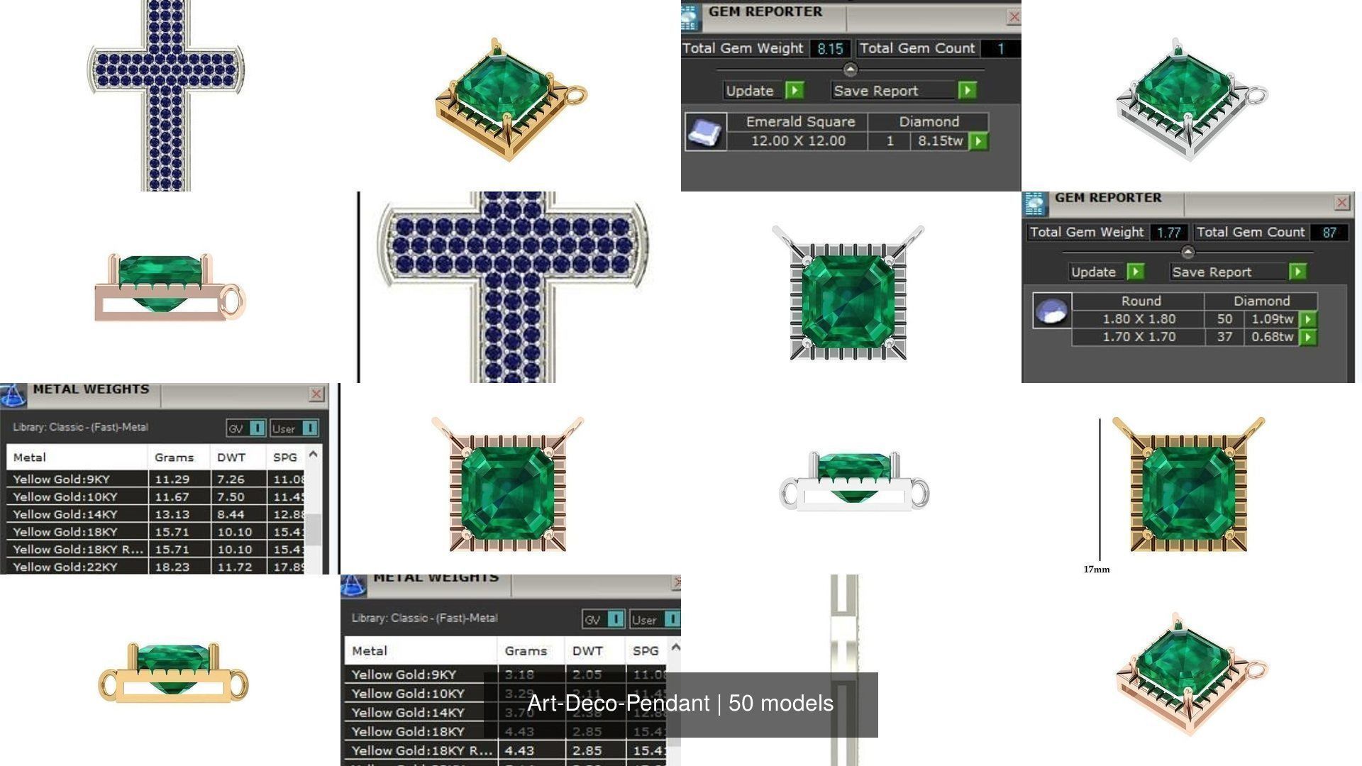 Art-Deco-Pendant 3D Model Collection_6