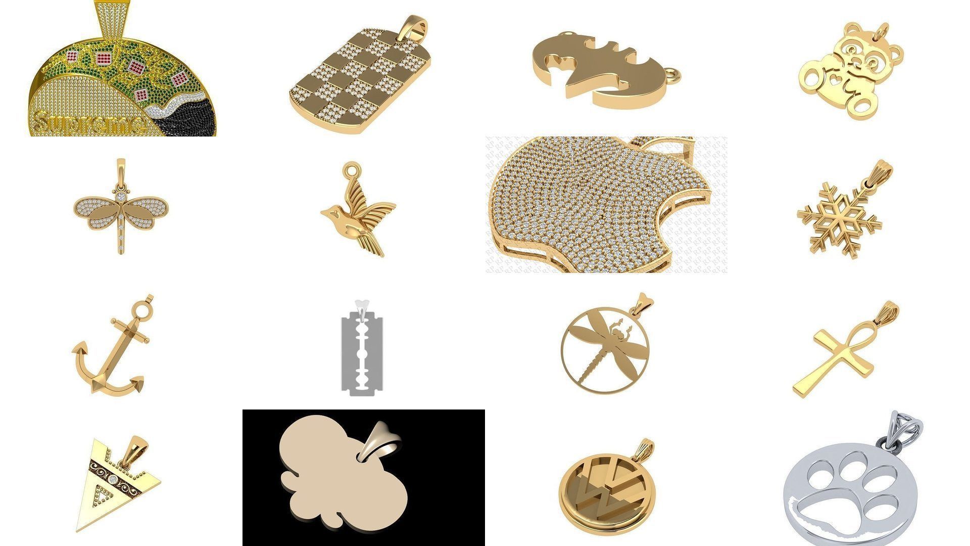 Art-Deco-Pendant 3D Model Collection_3