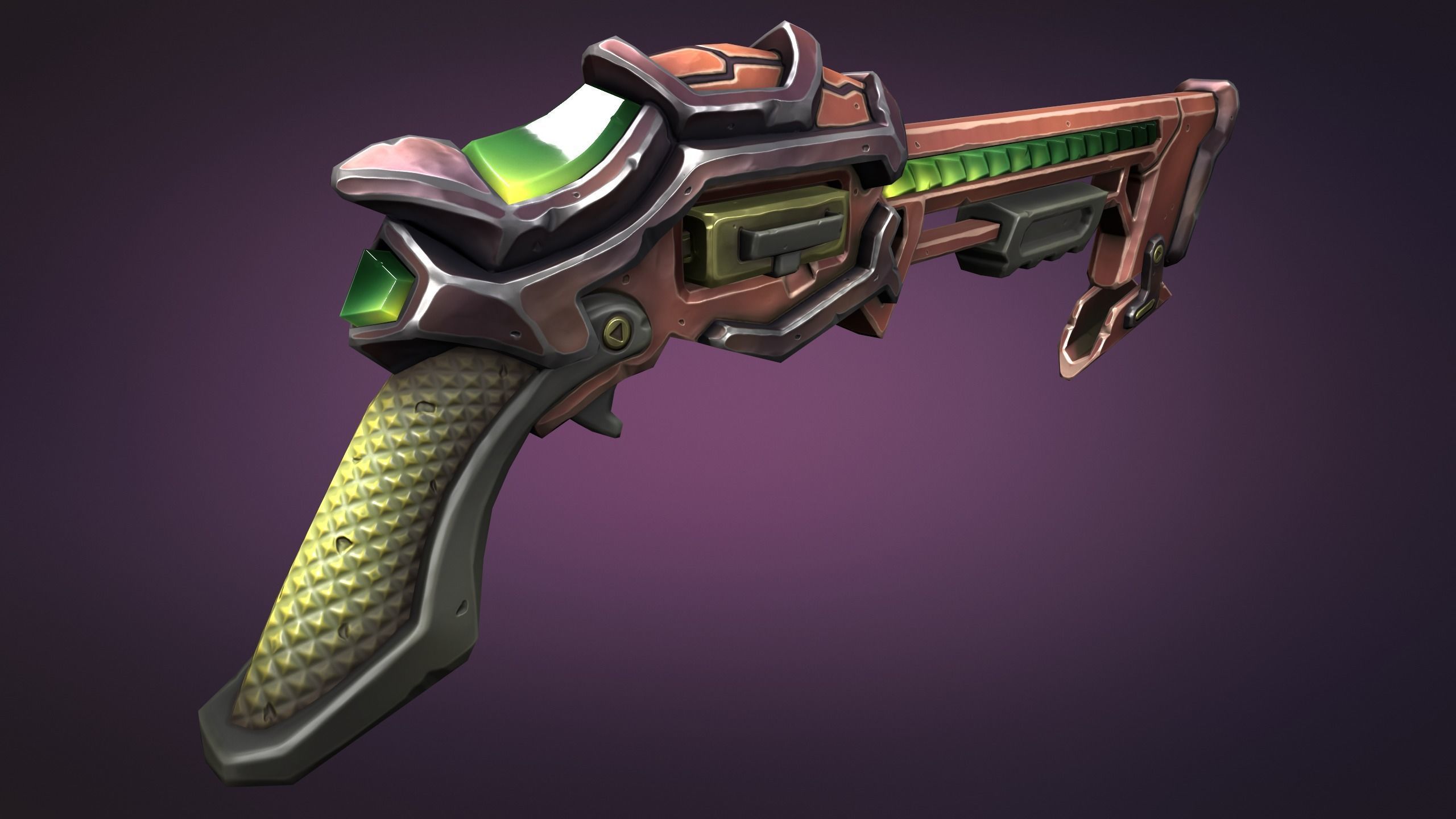 Sci-fi musket Low-poly 3D model_11