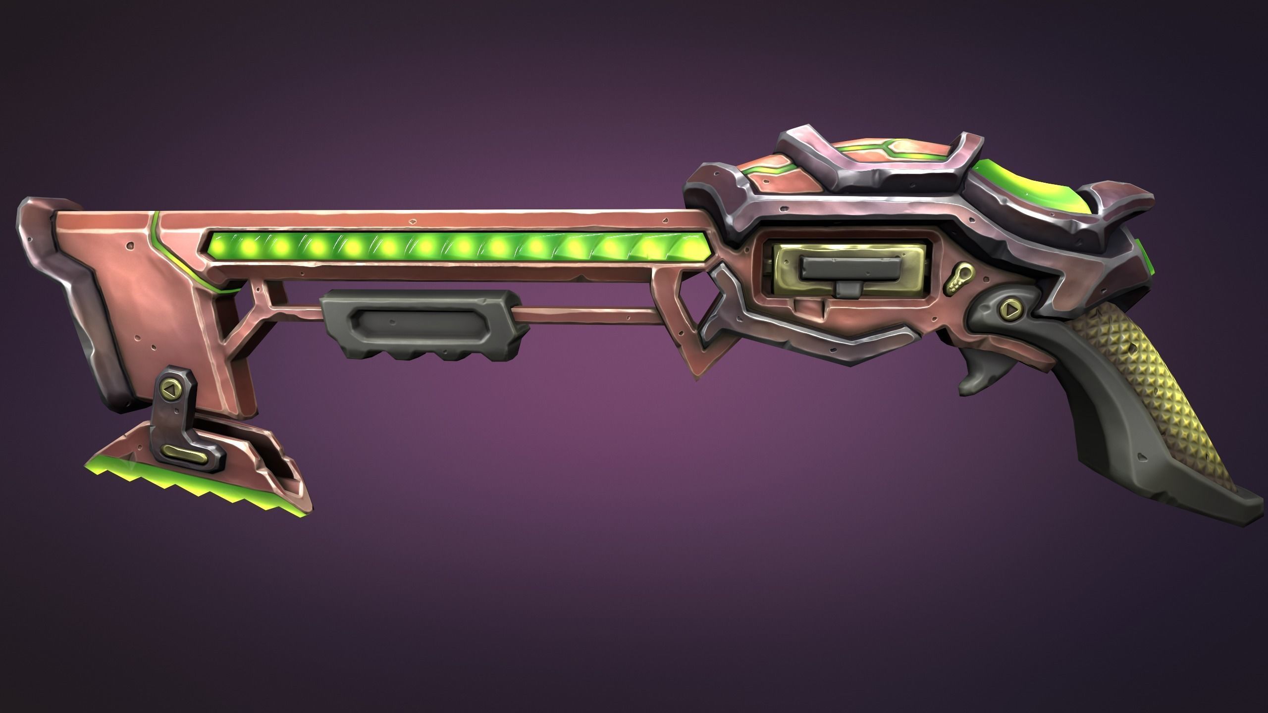 Sci-fi musket Low-poly 3D model_4