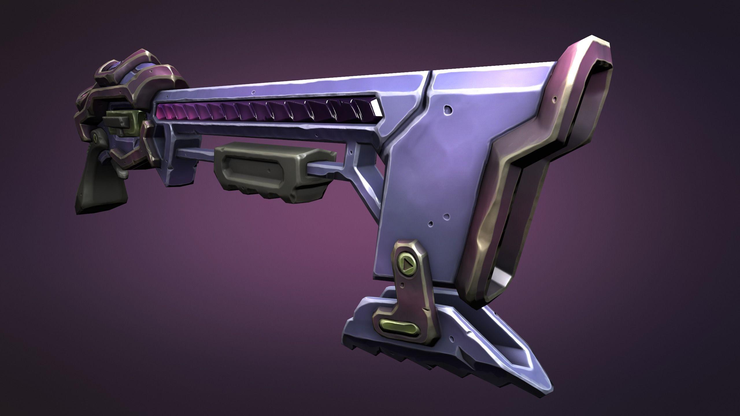 Sci-fi musket Low-poly 3D model_12