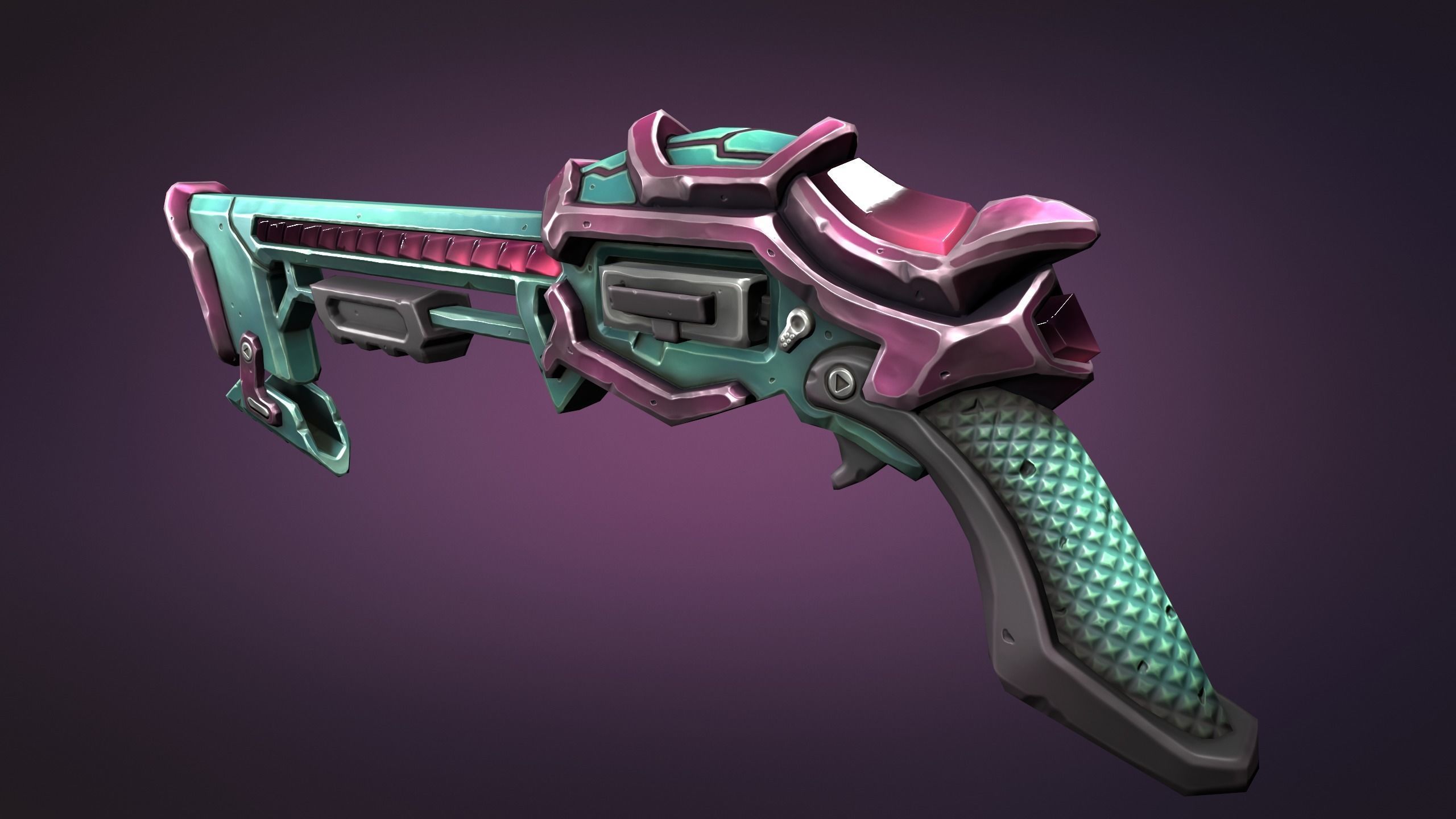 Sci-fi musket Low-poly 3D model_10