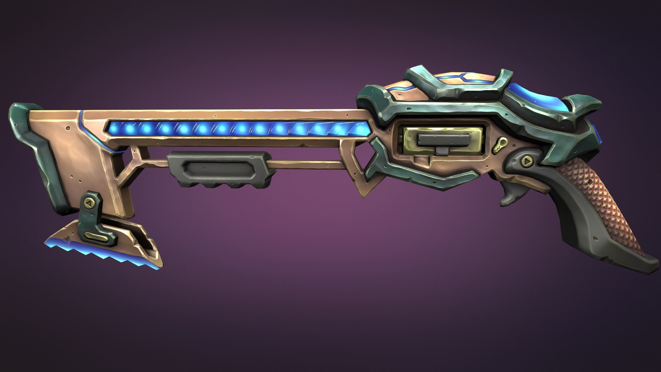 Sci-fi musket Low-poly 3D model_3