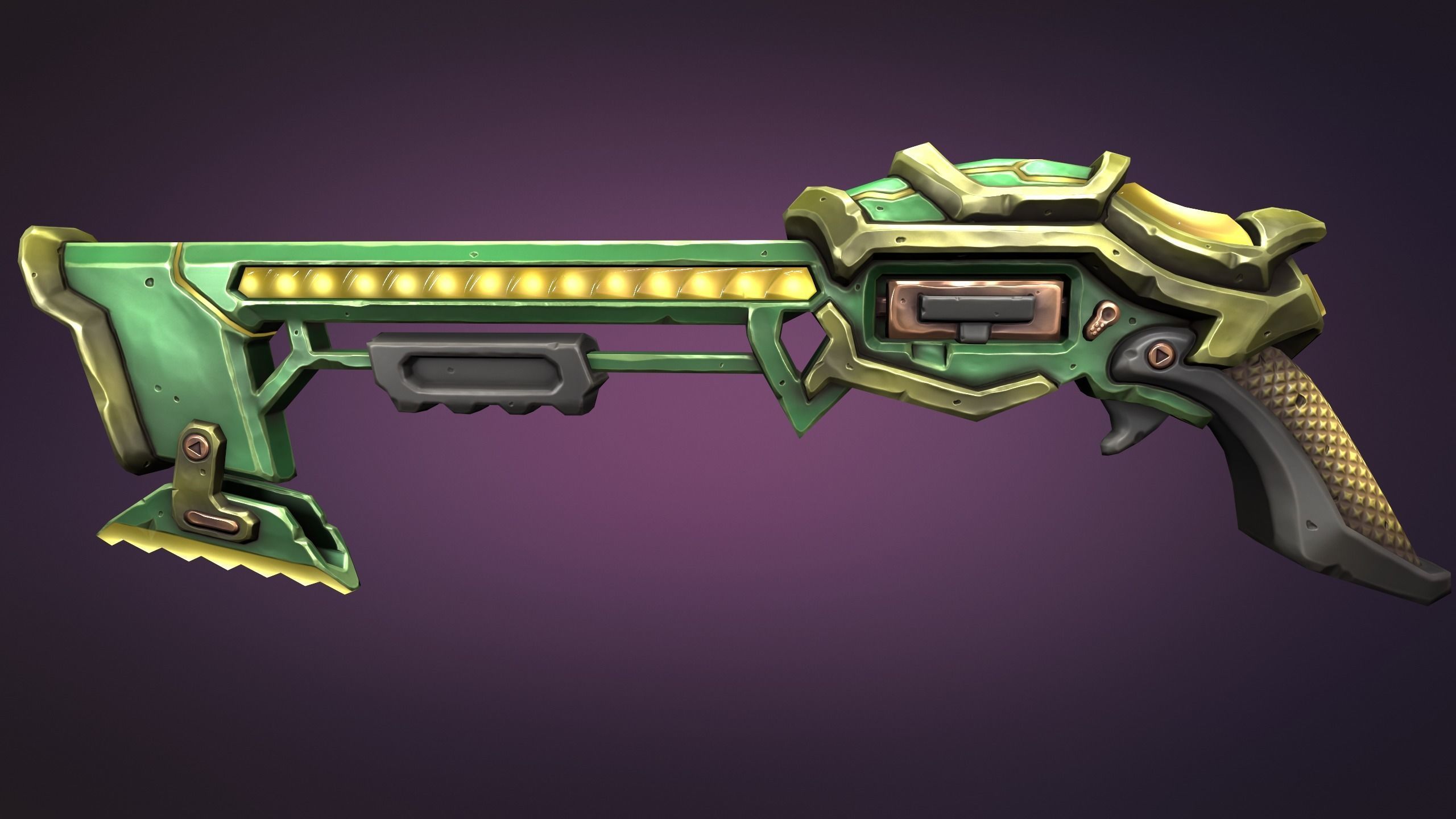 Sci-fi musket Low-poly 3D model_8