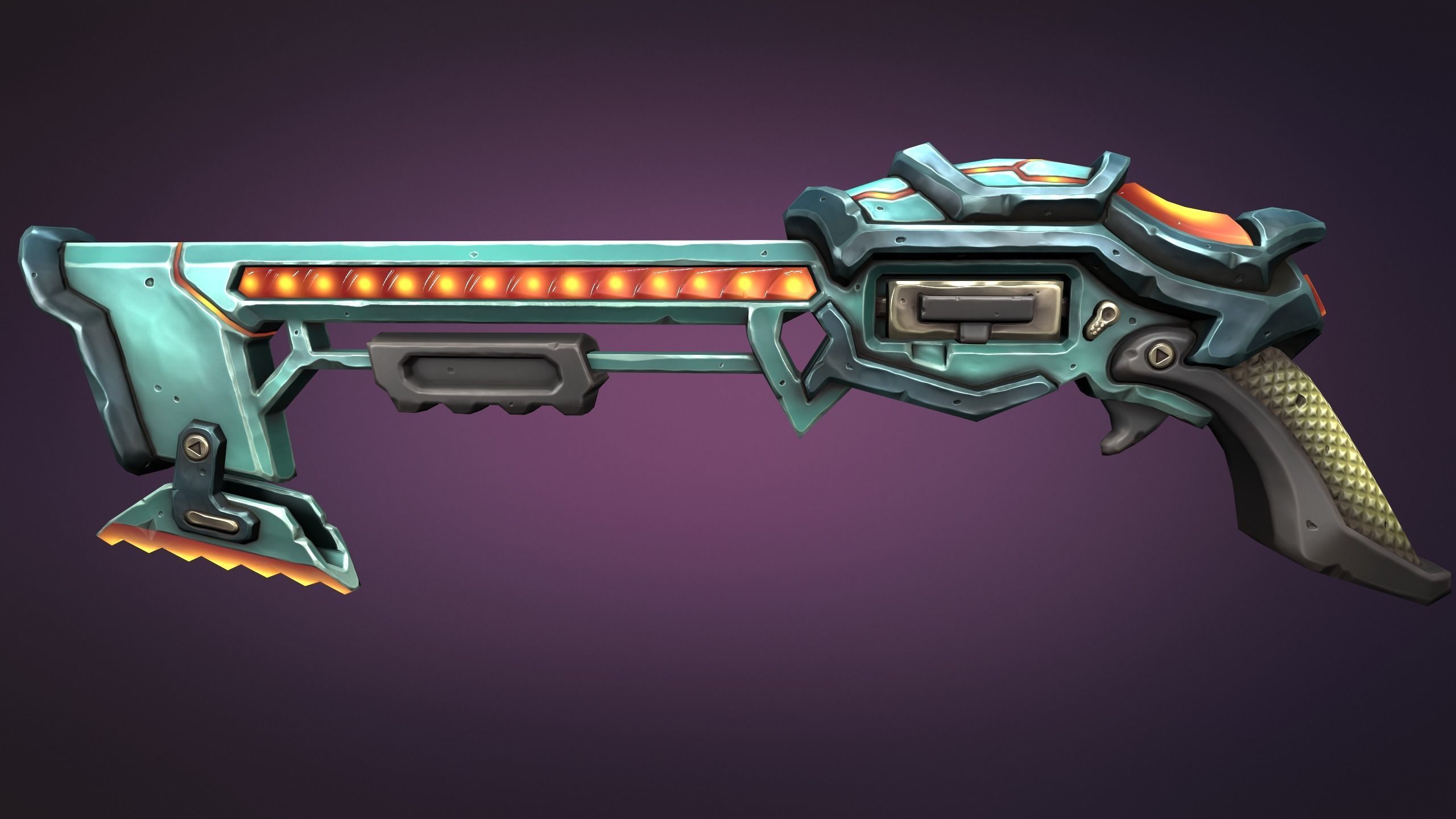 Sci-fi musket Low-poly 3D model_5