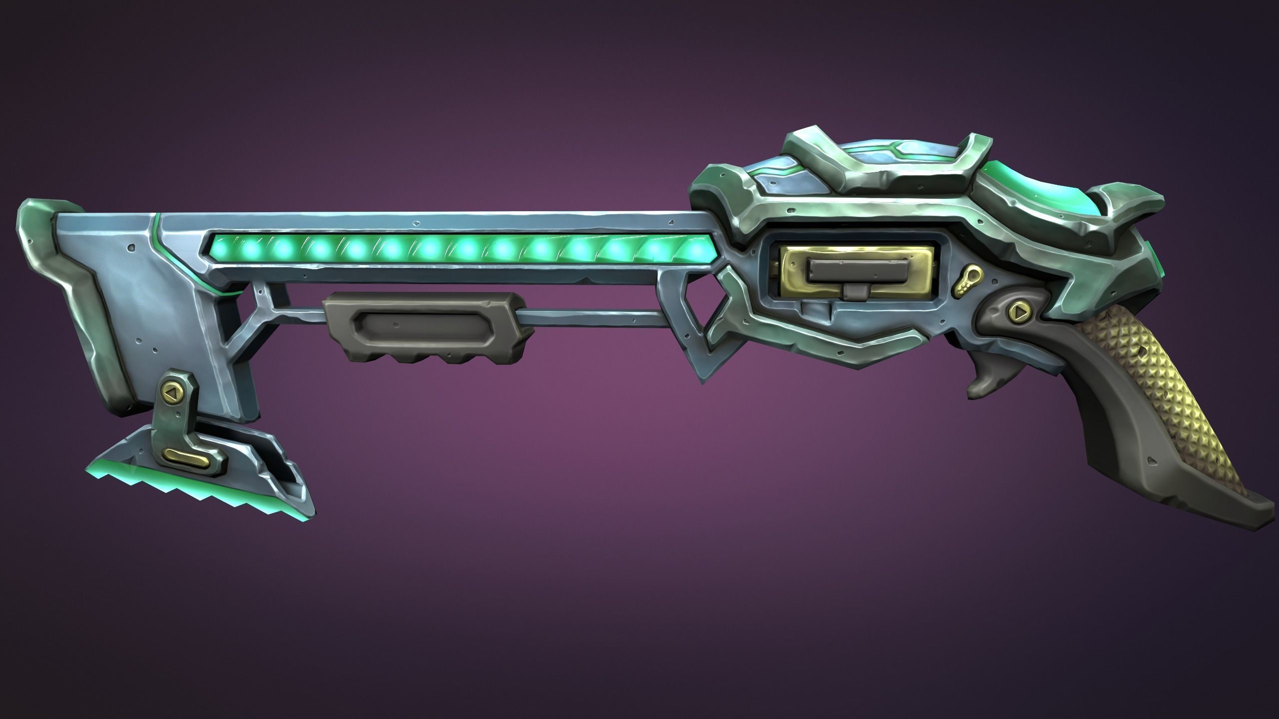 Sci-fi musket Low-poly 3D model_7