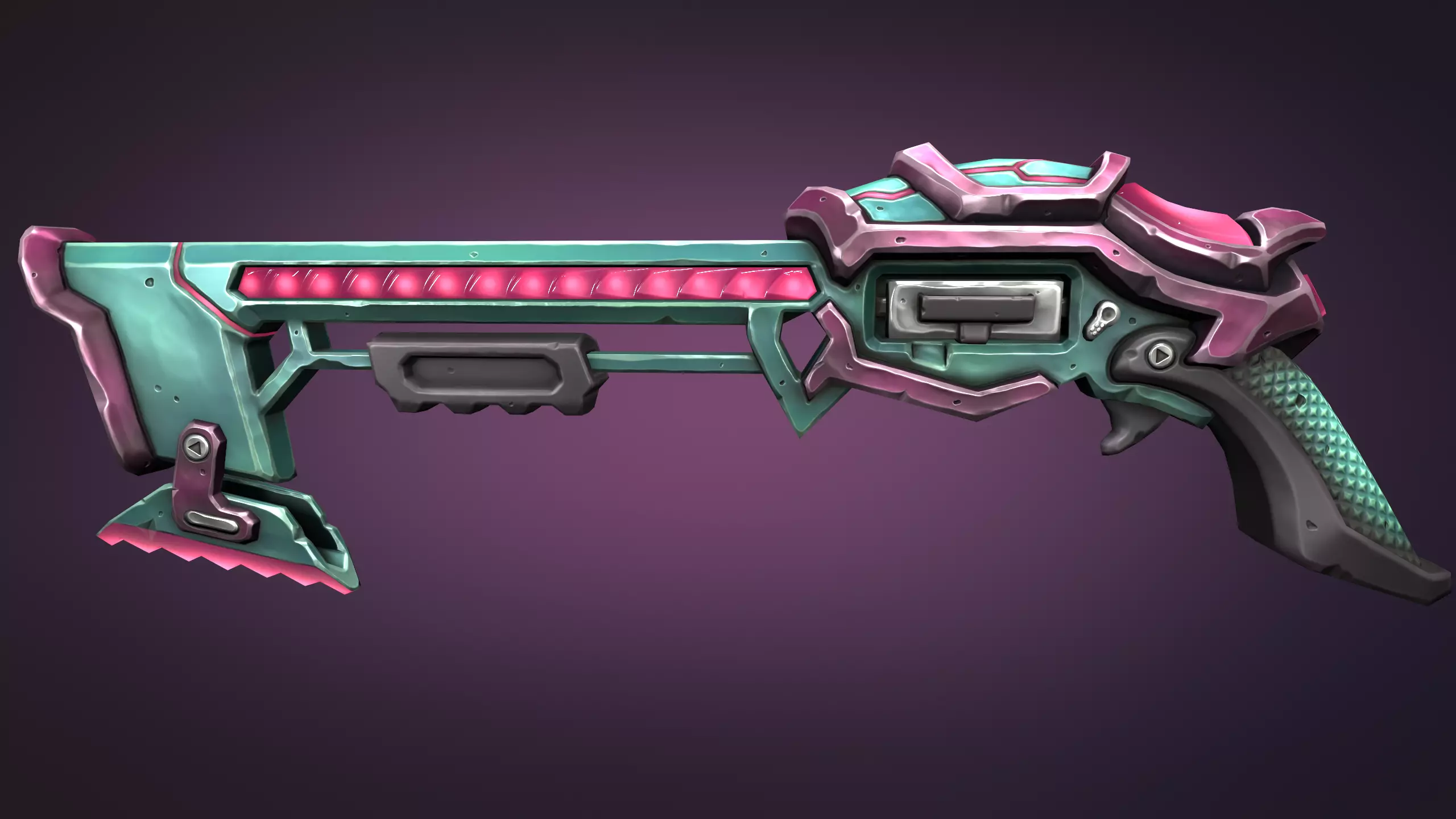 Sci-fi musket Low-poly 3D model_0