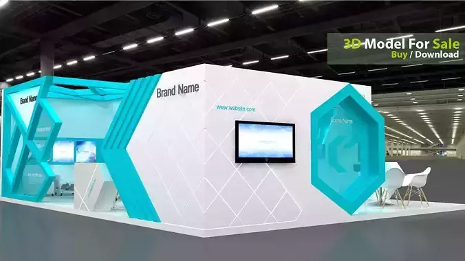 Exhibition Low-poly 3D model Exhibition Low-poly 3D model