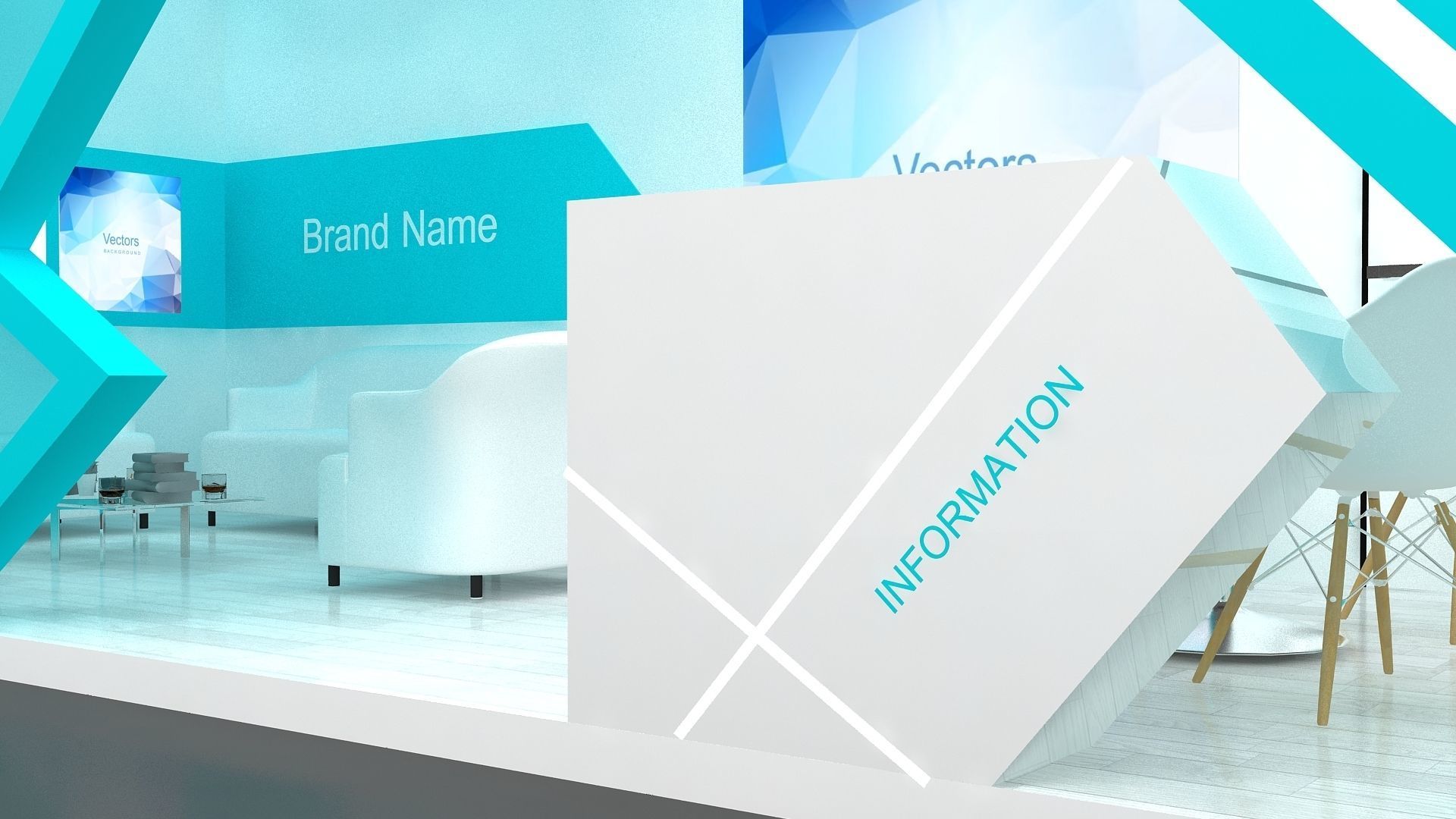 Exhibition Low-poly 3D model_15