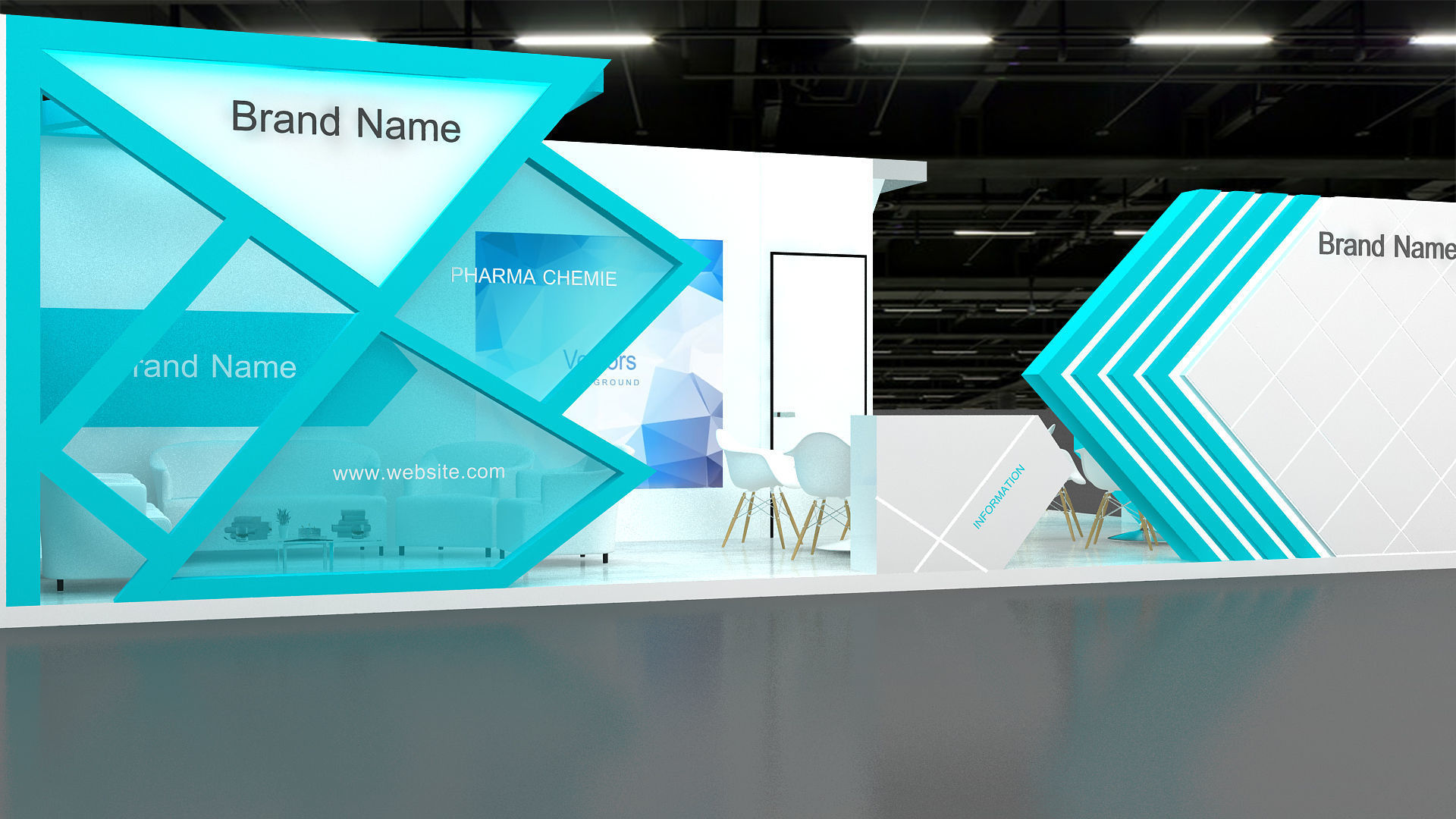 Exhibition Low-poly 3D model_11